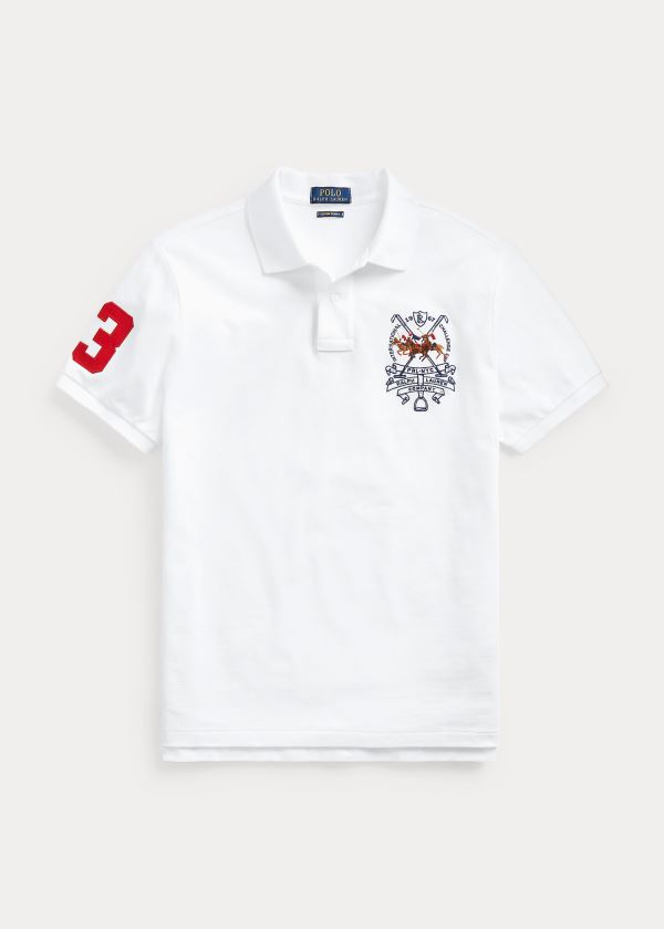 Polo Ralph Lauren Custom Slim Triple-Pony Polo Herre Danmark (ENLDJ7260)